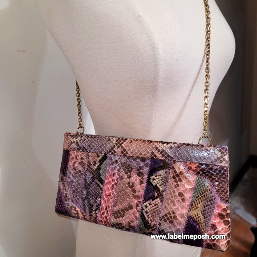 Genuine snakeskin clutch